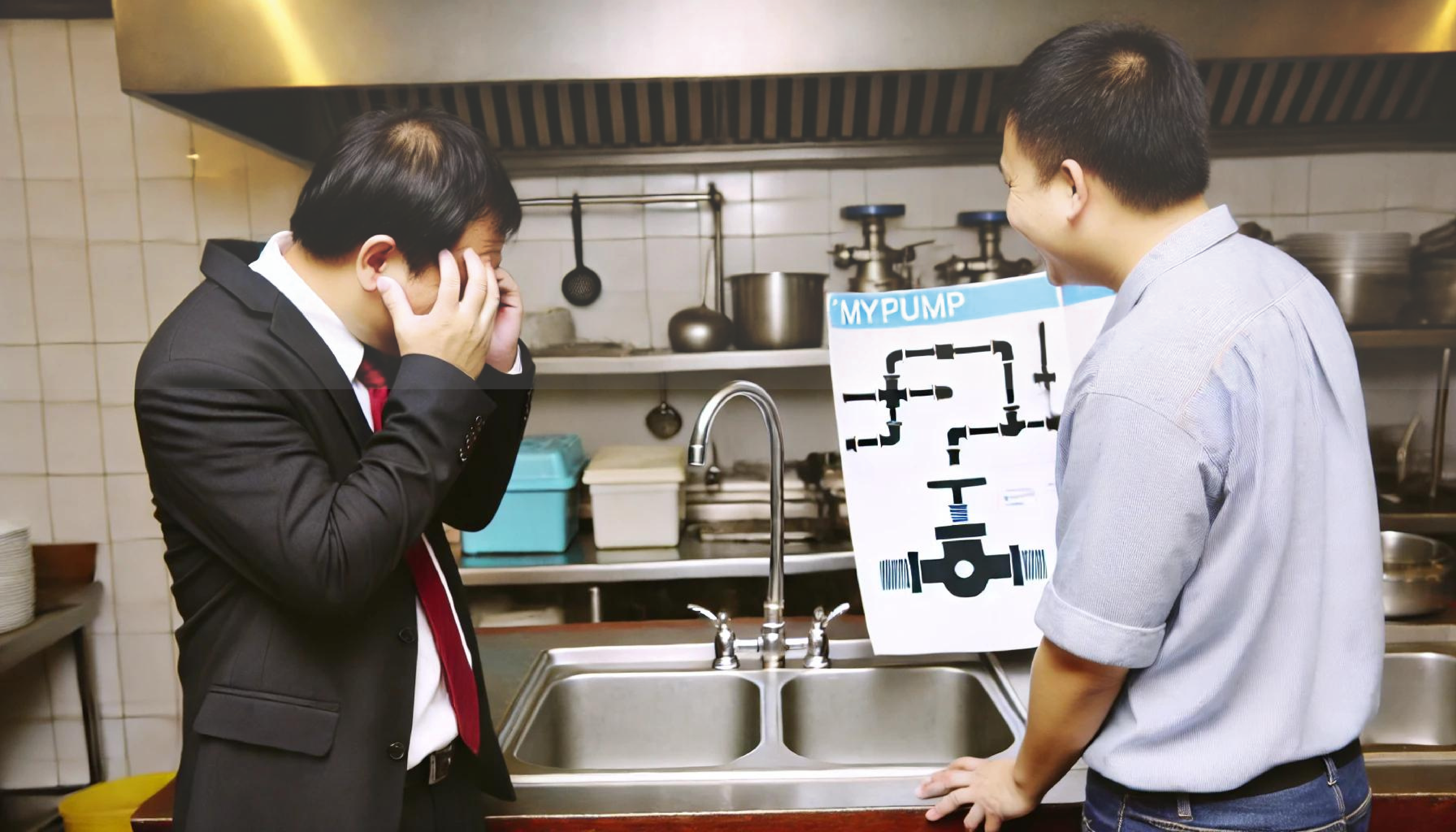 적합한 펌프가 주방을 살린다 – 대형 음식점 싱크대 펌프 교체 사례