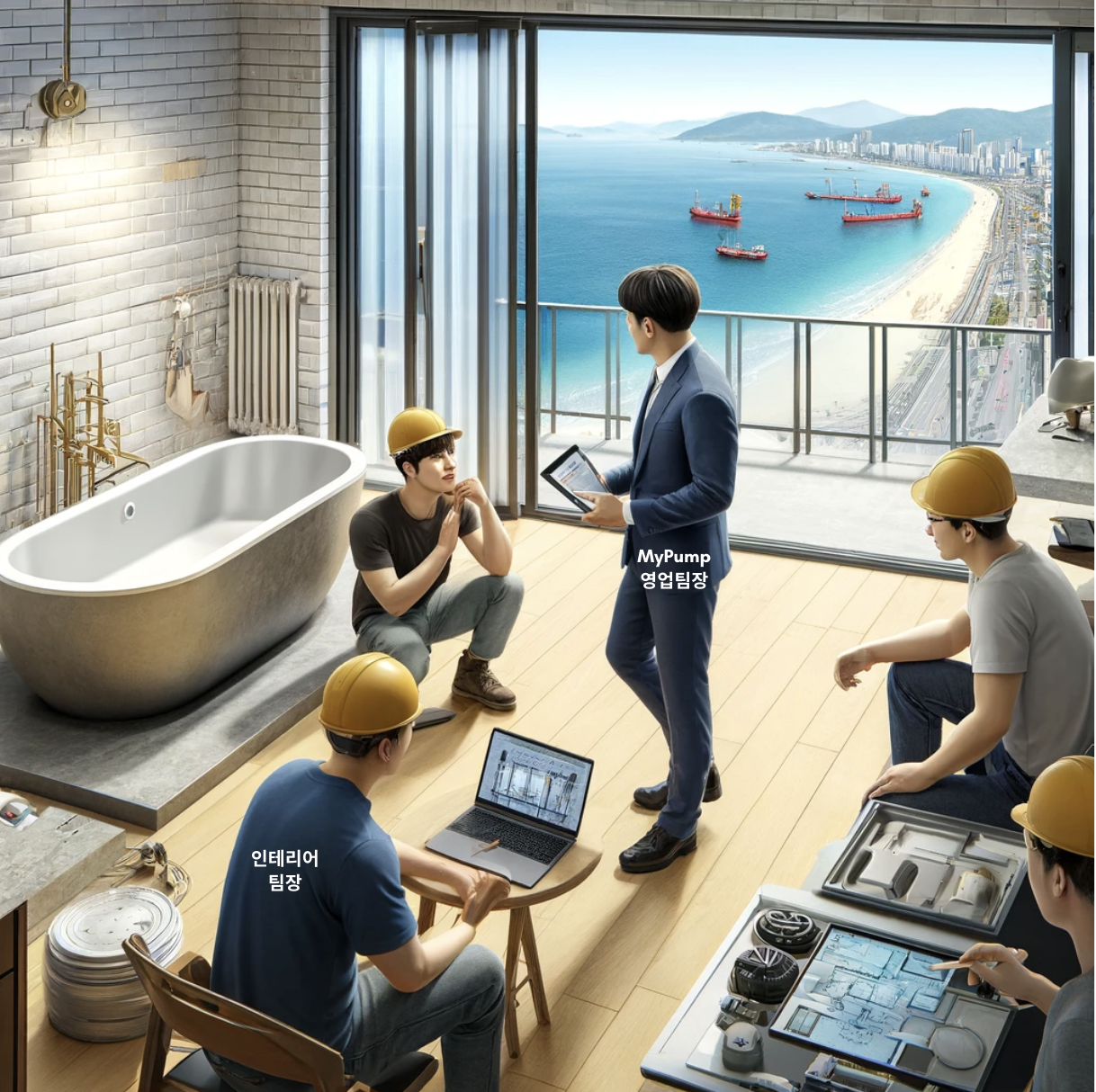 해운대 아파트 거실 -욕조 시공사례